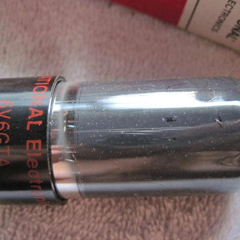 6V6GTA National Electronics Vacuum Electronic Tube ? Smoked Black Plate Bulb - Picture 2 of 3